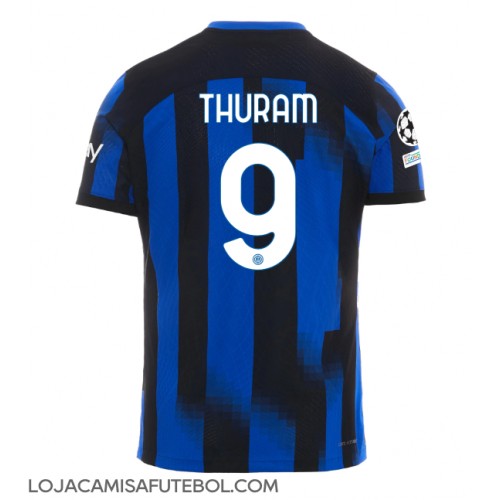 Camisa de Futebol Inter Milan Marcus Thuram #9 Equipamento Principal 2023-24 Manga Curta